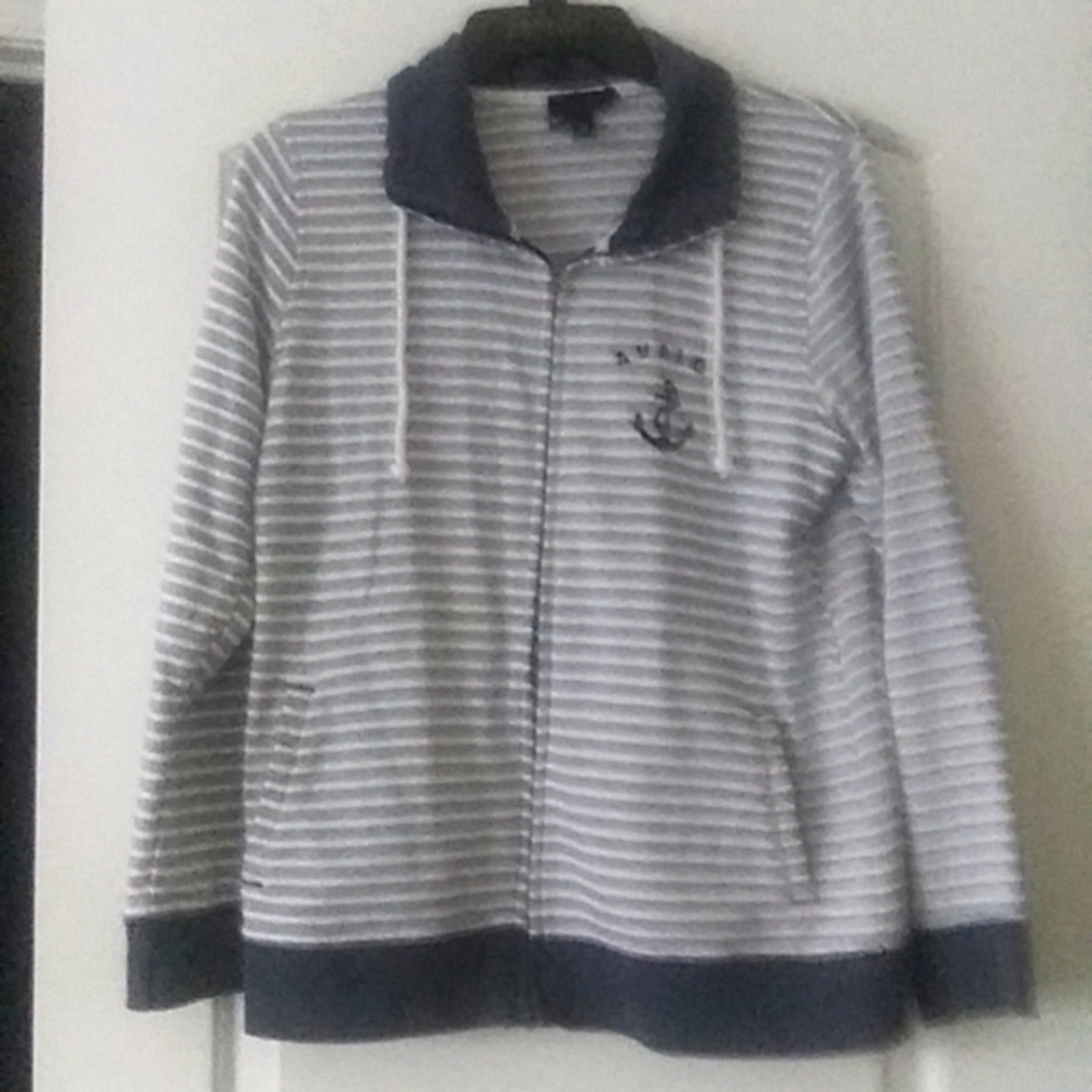Nautical zipped sweat shirt